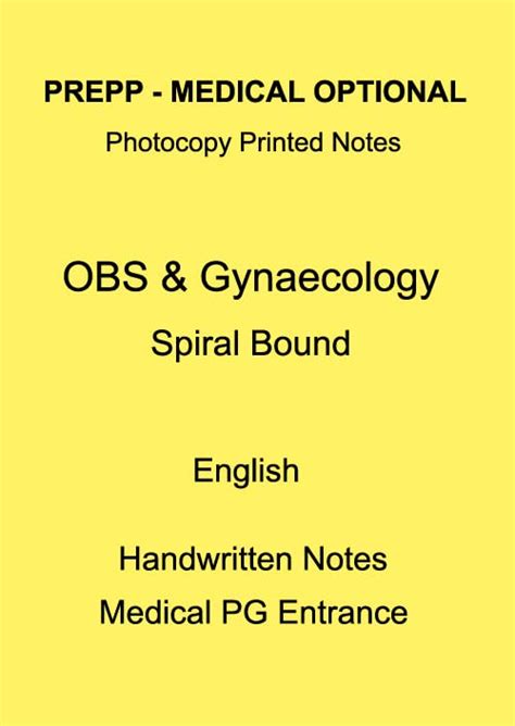 Prepp Obs And Genecology Medical Handwritten Photocopy Printed Notes ...