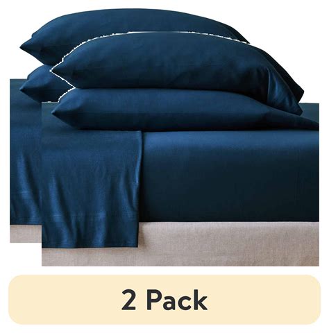(2 pack) Better Homes & Gardens 4-Piece Blue Cove Adult Jersey Sheet ...