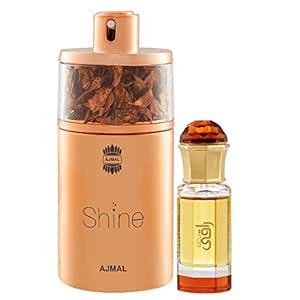Ajmal Shine EDP Floral Powdery Perfume 75ml for Women and Mukhallat ...