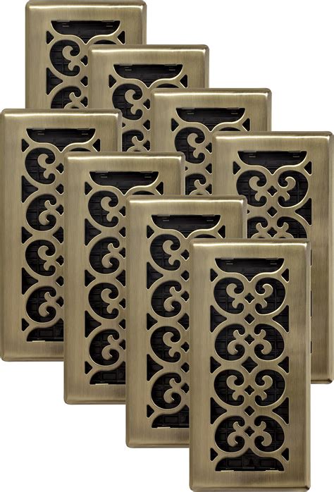 Decor Grates SPH410 Floor Register, 4x10, Polished Brass Finish ...