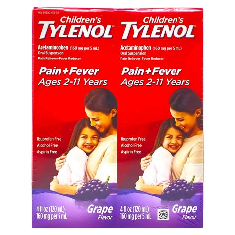 Buy Children's Tylenol Grape Splash Flavored Liquid, 4 Fl. oz, 2 pk ...