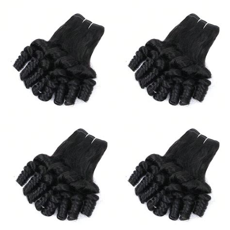 Lots de mèches de cheveux humains bouclés œufs, 4 lots par paquet, 100% ...