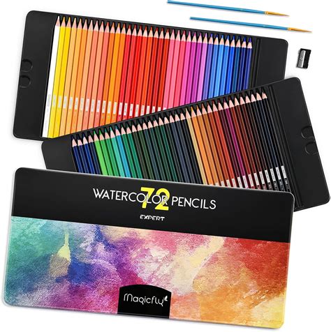 Amazon.com : Magicfly 72 Water Color Pencils, Water Soluble Colored ...