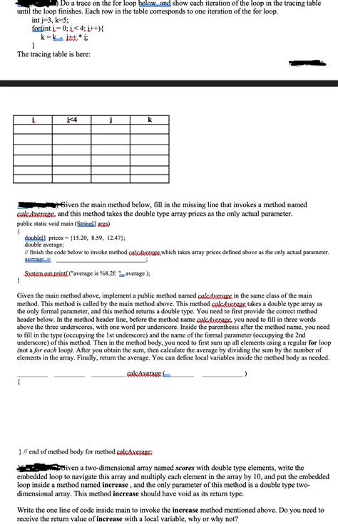 Image result for Java for Loop Trace Table