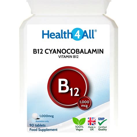 Vitamin B12 Cyanocobalamin 1000mcg Tablets | Health4All