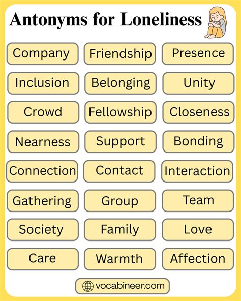 Antonyms for Loneliness: List of 40 Opposite Words in English