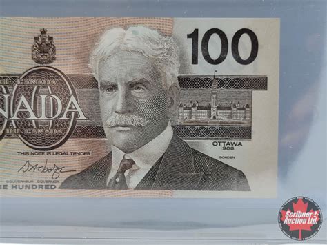 Canada $100 Bill 1988 (BCS Certified : Almost UNC 58 Original) : Knight ...