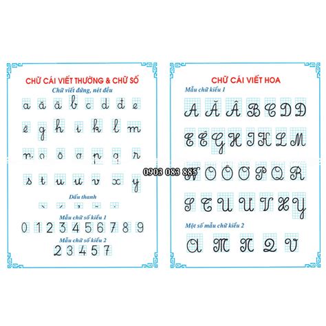 Bảng chữ cái tiếng Việt - Bảng Viết Bavico