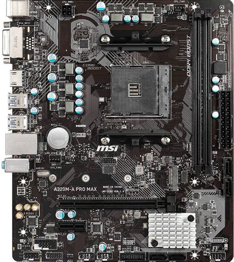MSI A320M-A PRO MAX AM4Socket Mini-ATX AMD 320 Chipset DDR4 Motherboard ...