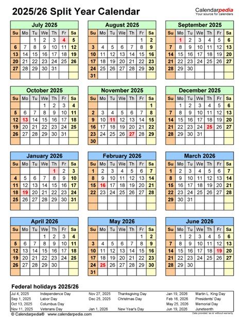 July 2025 June 2026 Calendar Printable | Printable Calendar 2025