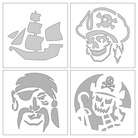 Halloween Pumpkin Stencils Pirate - 15 Free PDF Printables | Printablee ...