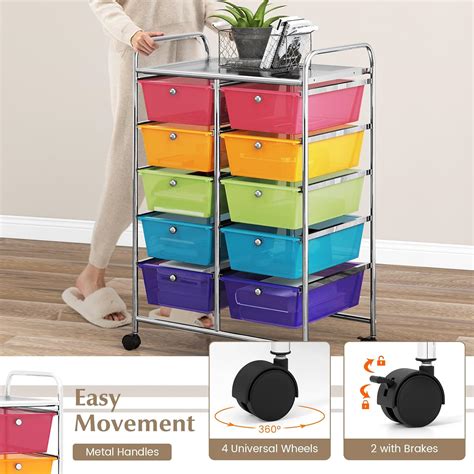 GOFLAME 10-Drawer Rolling Storage Cart, Art Craft India | Ubuy