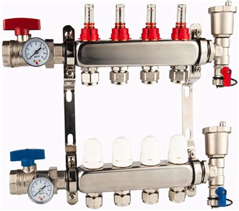 12-Branch PEX Manifold, ABST Stainless Steel Floor Heat Manifold Kit ...