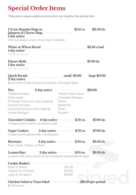 S & J Bakery menu in Corpus Christi, Texas, USA