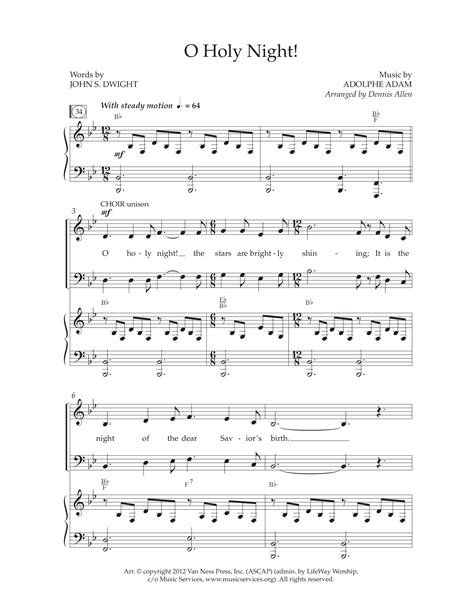 O Holy Night (Choral Anthem SATB) Sheet Music PDF (Lifeway Choral / Arr ...