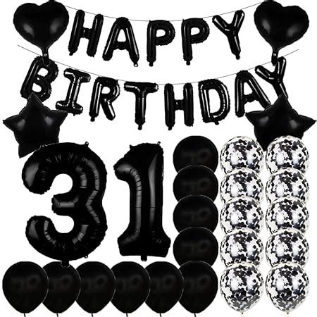 Sweet 31th Birthday Decorations Party Supplies,Black Number 31 Balloons ...