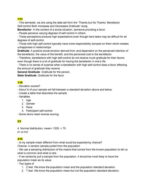 PSYC 3990 Lecture Notes - 1/ This semester, we are using the data set ...