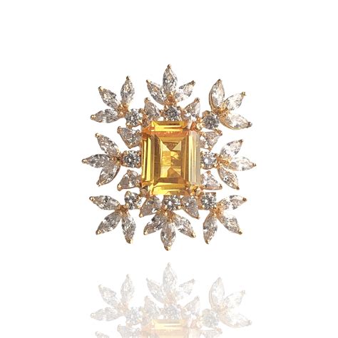 Customise YOUR Unique Yellow Sapphire Ring with Cubic Zirconia stones ...