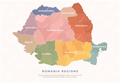 Premium Vector | Colorful romania map with outlined regions regions ...