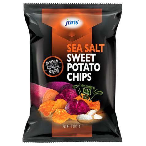 Kjøp Jans Sweet Potato Chips Sea Salt Flavor, 84g på nett – Rask