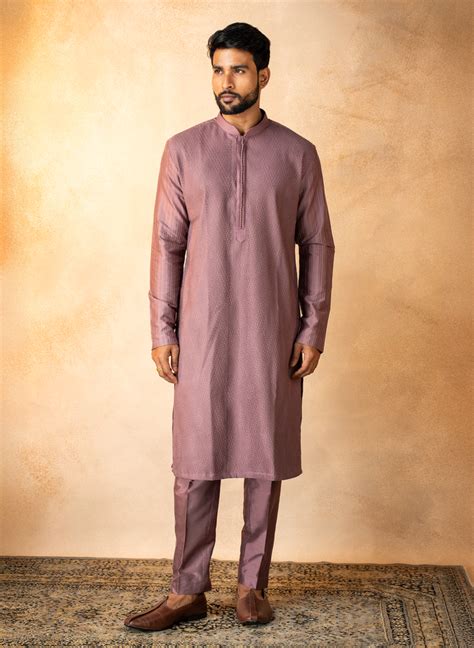 Purple Dual Pintuck Kurta Set – Darshika Menswear