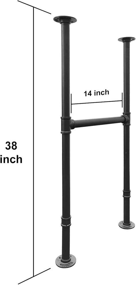 Buy 38 Inch Industrial Pipe Table Leg Set H-Shape Iron Base LegsCoffee ...