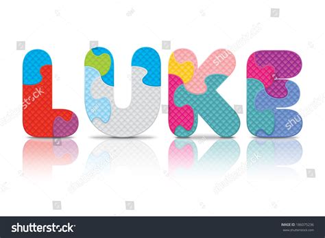 Luke Written Alphabet Puzzle Vector Illustration Stock Vector (Royalty ...
