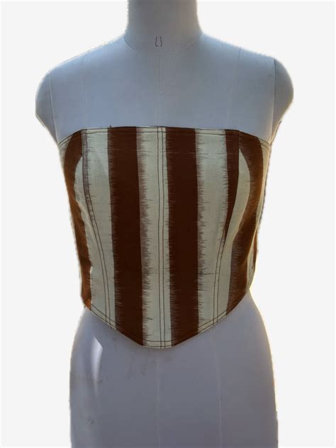 Brown stripe Corset – The Ikat Story