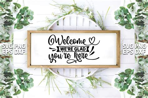 Welcome We're Glad You're Here Graphic by T-SHIRTBUNDLE · Creative Fabrica