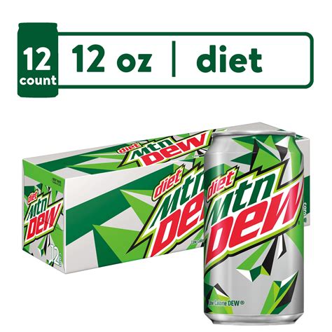 Diet Mountain Dew Citrus Soda Pop, Caffeinated, 12 fl oz, 12 Pack Cans ...