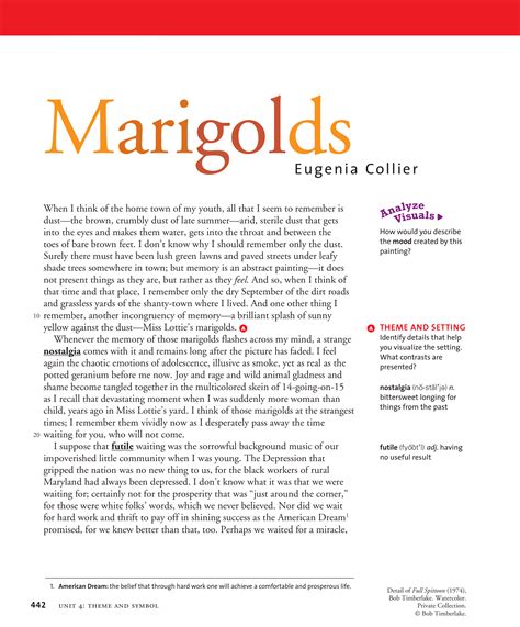 Eugenia W Collier Marigolds