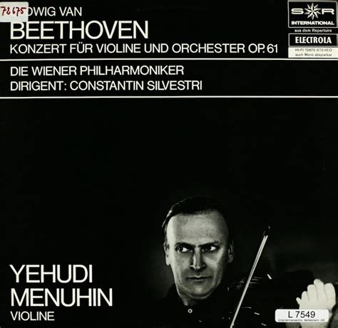 Constantin Silvestri. Wiener Philharmoniker. Yehudi Menuhin. Beethoven ...