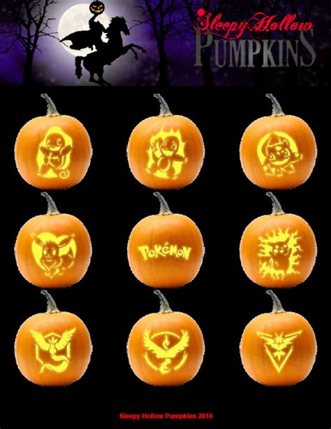 Pokemon Pumpkin Carving Patterns - Printable PDF - Etsy