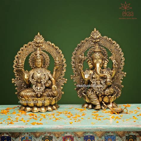 Brass Ganesh Lakshmi Saraswati Statue – Ekaa Handicrafts