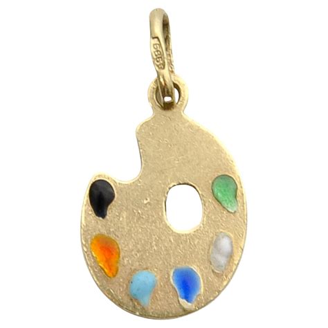 Painters Palette 14K Gold Charm Pendant at 1stDibs | paint palette ...