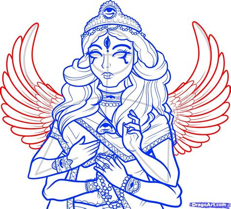 Hindu Art | How to Draw a Hindu God, Hindu Goddess, Step by Step, Art ...