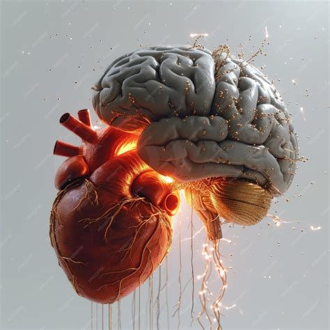 The human brain and heart are connected by a network of nerves and blood vessels | Premium AI ...
