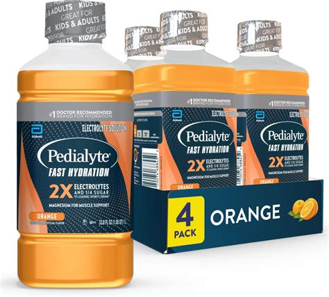 Amazon.com: Pedialyte Fast Hydration Electrolyte Solution, Orange ...