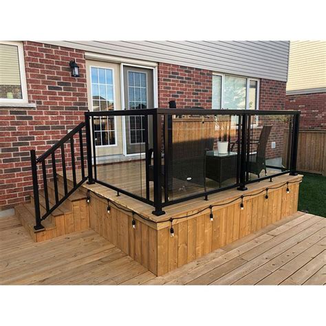 Buy Black Aluminum Deck Railing Stair Hand and Base Rail Bracket Online ...