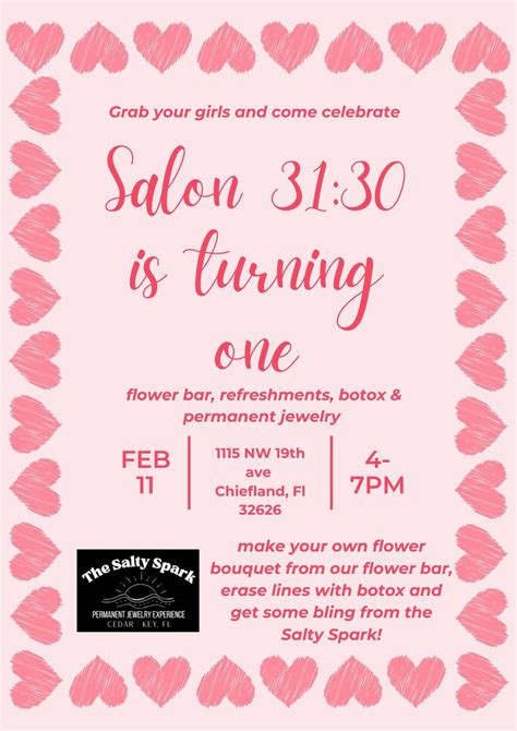 1st anniversary of Salon 31:30, 1115 NW 19th Avenue Chiefland ...