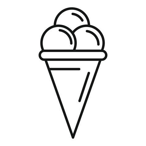 Ice cream cone icon, outline style 14502673 Vector Art at Vecteezy