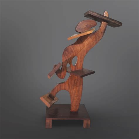 Abstract surrealist wooden sculpture by Frederik Weerkamp, Netherlands ...