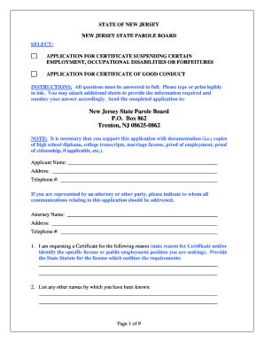 Fillable Online nj cor certification form Fax Email Print - pdfFiller