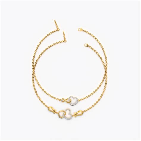 Minimalist Heart & Infinity Bracelet Set for Women | 18K Gold Vermeil