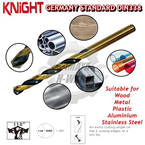 KNIGHT Heavy Duty HSS Drill Bit For Stainless Steel, Metal, Wood & PVC ...