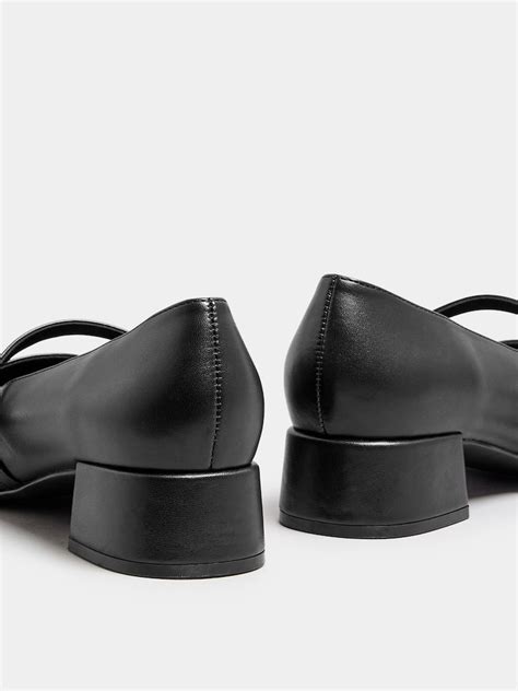 Buy Yours Curve Black Extra Wide Fit PU Block Heel Mary Jane Shoes from ...