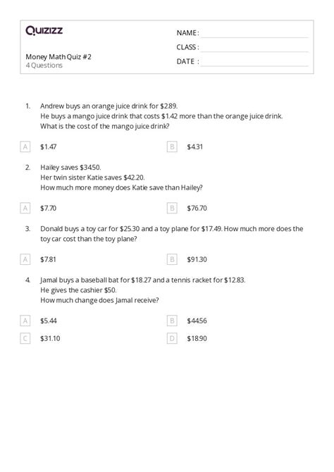 3rd Grade Math Money Worksheets 的图像结果