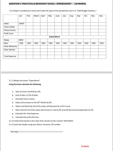 Image result for MS Excel Practical Question Sample