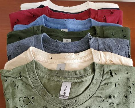 Distressed T-shirt Trendy Ripped Vintage Look Shirt - Etsy