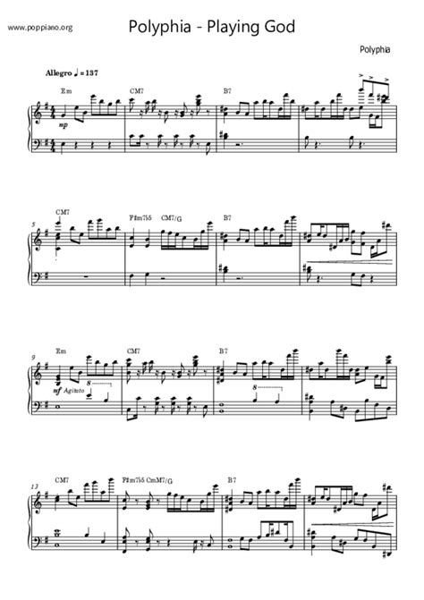 Polyphia-Playing God 琴譜pdf-POPPIANO.ORG 琴譜下載 ★
